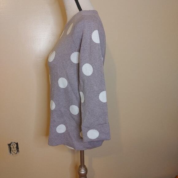 Cynthia Rowley Size Small Light Purple White Polka Dot Sweater Soft Casual S - Picture 10 of 14